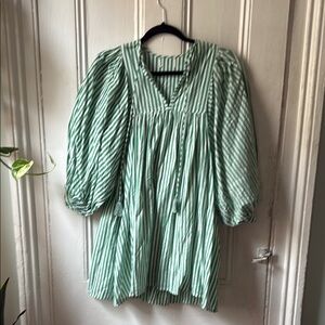 Green Striped Dress Mille
